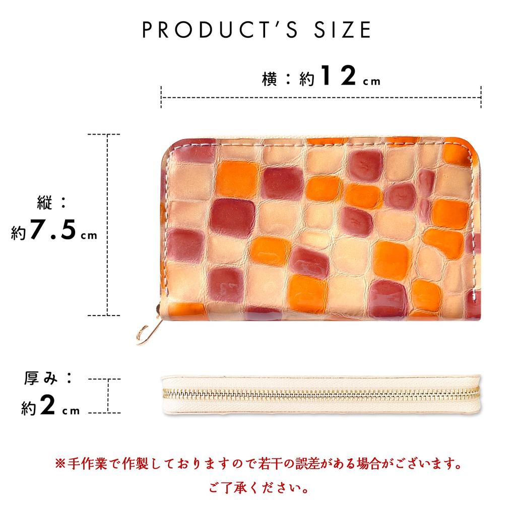 Genuine Leather Coin Round Zipper Small Coin Slightly Elegant Stained Coral [leo&aoi] Case, Pouch, Wallet, Purse, Compact, Simple, Leather, Cowhide,