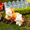 Cute Rabbit Micro Ornaments Resin Rabbit Toys Bunny Miniature Figurines  Office