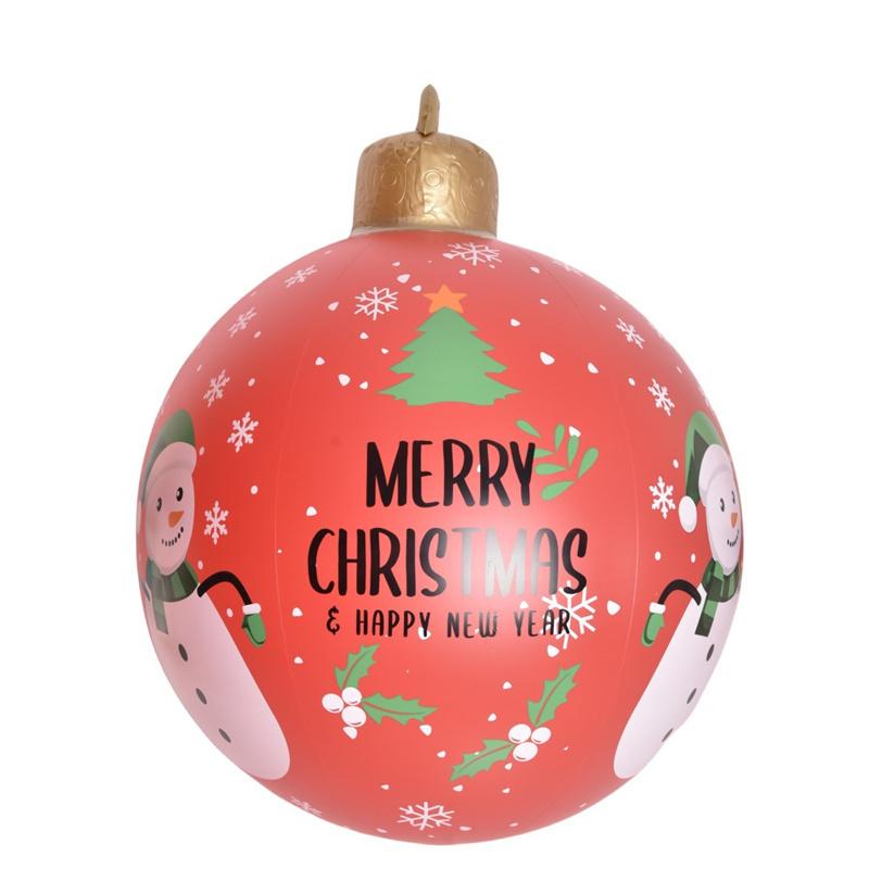 60 см Рождественский надувной шар, украшенный шаром из ПВХ, гигантские большие шары, елочные украшения, игрушечный шар без светового украшения