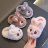 Children's Cotton Slippers, Cute Rabbits for Winter Girls, Warm and Fluffy Fur for Small and Medium-sized Children, Anti Slip Baby Home Shoes for Boys
