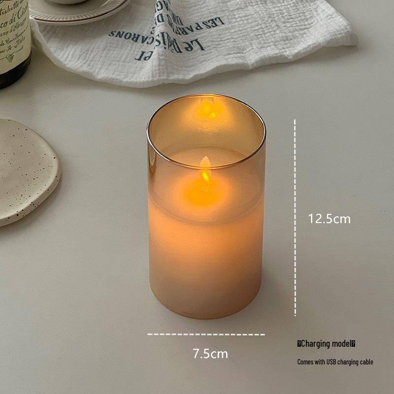 Светодиодная свеча-ночник с качающимся фитилем – Креативное настольное украшение для создания атмосферы в спальне