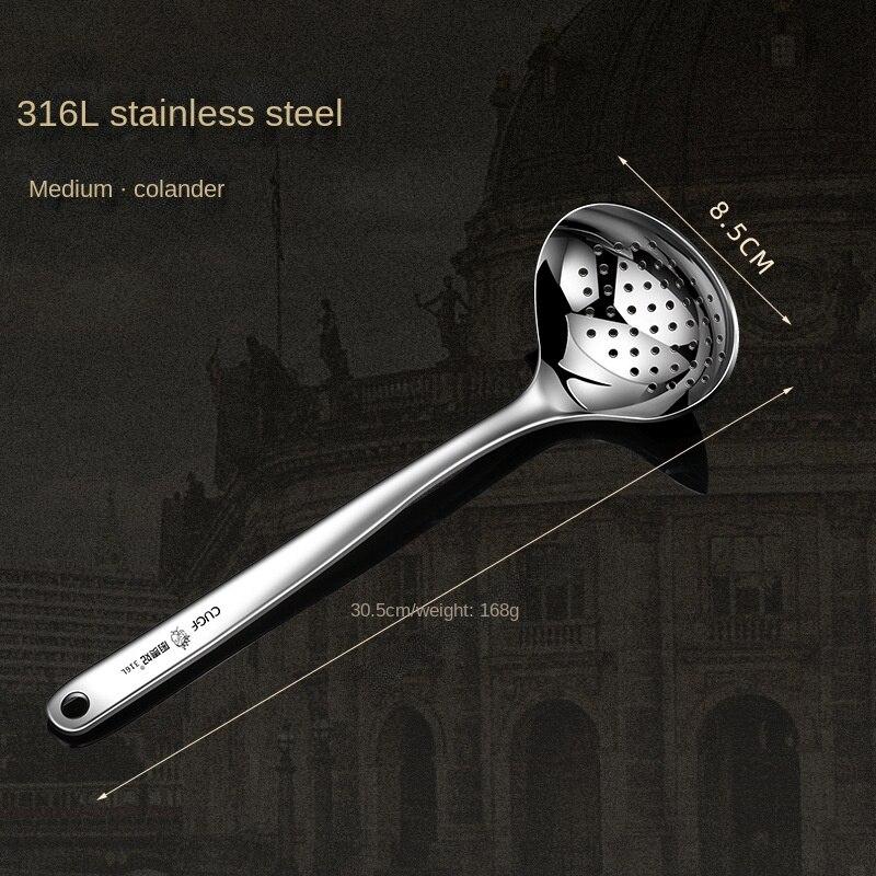 1 шт., ложка для горячего горшка из нержавеющей стали 316, бытовая ложка для супа, большая ложка для супа с длинной ручкой, коммерческая ложка с защитой от ожогов, углубленная ложка