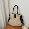 2026 New Fashion Straw Woven Tote for Women Large Capacity Beach Handbag with Ribbon Bow Casual Shoulder Bag for Summer Vacation