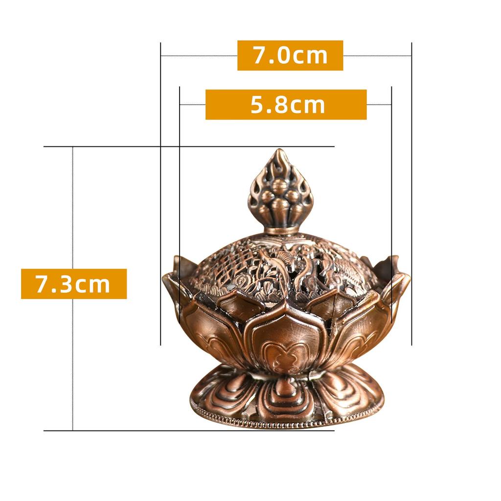 Винтажная металлическая подставка для благовоний в виде цветка лотоса, буддизм, Будда, комната, домашний декор, мини-цензор для сандалового дерева, держатель для благовоний, бронзовое изделие