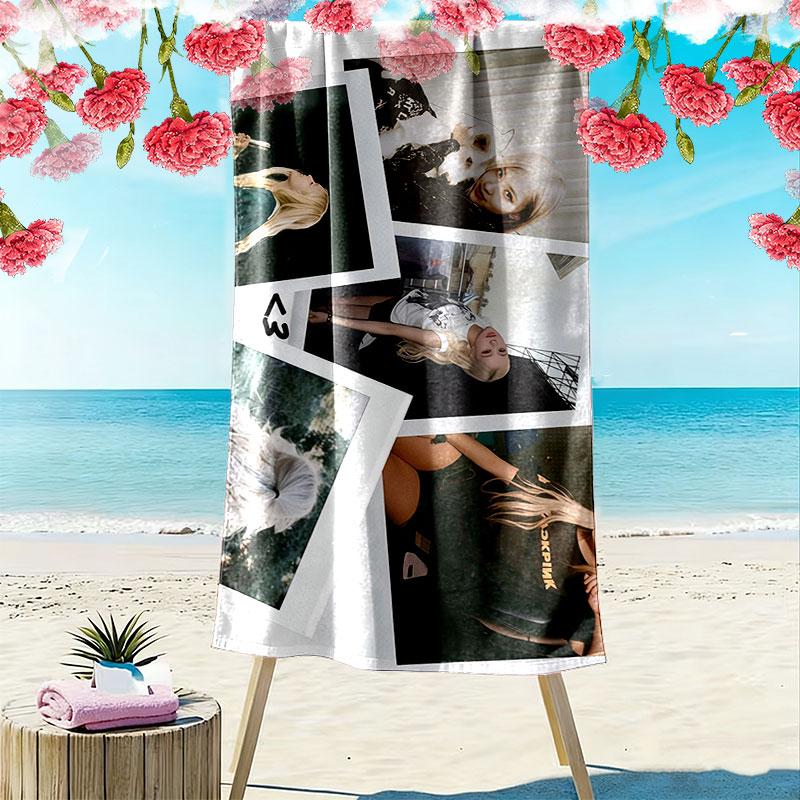 Rosie Print Beach Towel, Large Soft Quick Dry Towel for Beach Camping Swimming
