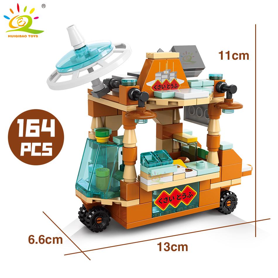 Креативная модель дома уличной еды, строительный блок MOC, розничный магазин с фигуркой, наборы кубиков для автомобилей с мороженым, игрушки для мальчиков для детей