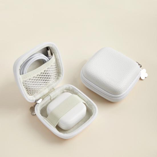 Сумка для хранения наушников Застежка-молния Большая вместимость для зарядного устройства Компактный размер Портативный Плюшевый