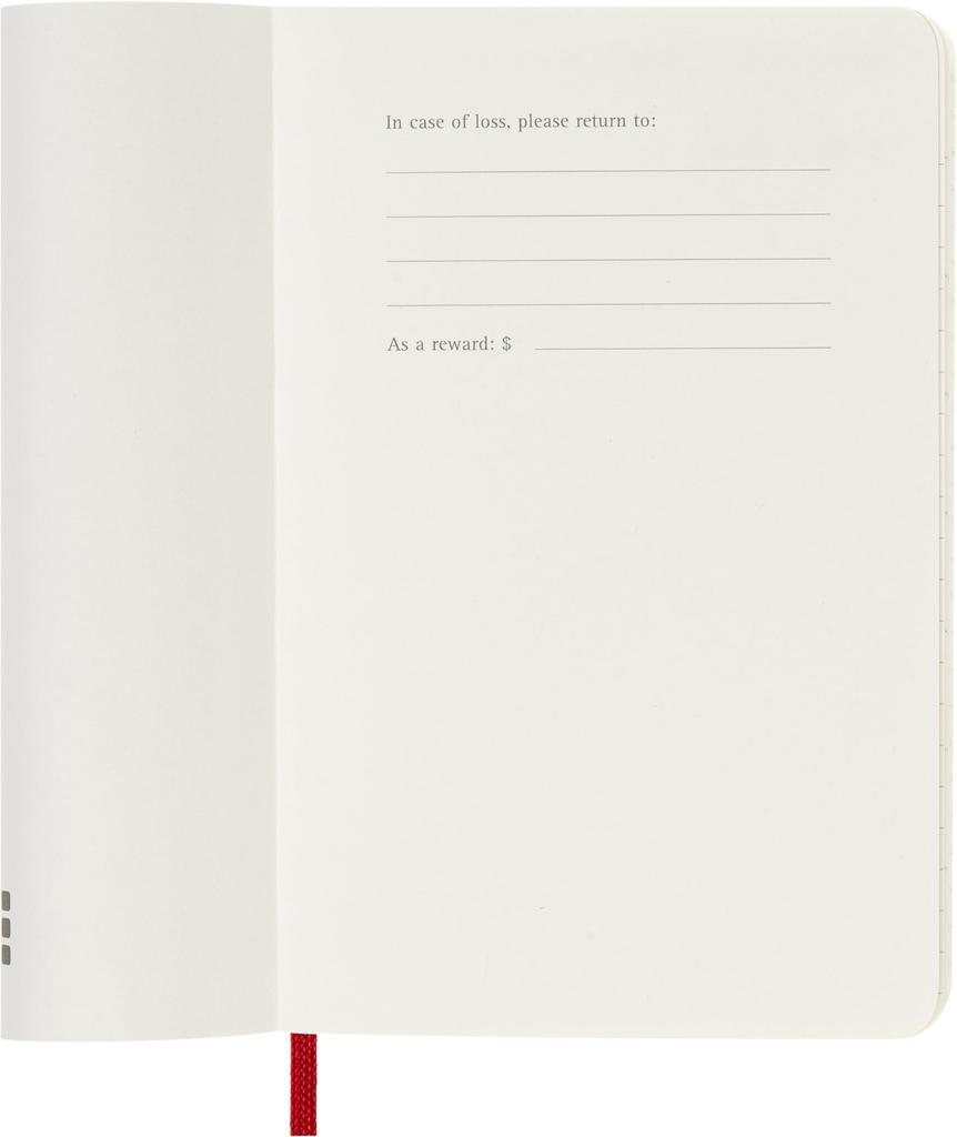 Moleskine 2027 Daily Diary January Start 12 Months Pocket Size 9cm x 14cm Softcover Red DSF212DC2Y27