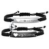 Long smooth surface engraved bracelet fashionable hand-woven heart hollowed-out magnetic stainless steel couple bracelet
