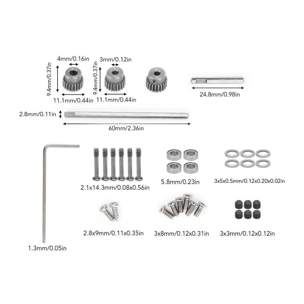 RC Car Gear Set Stainless Steel Light Weight Stable RC Motor Pinion Gear Set for 1 16 Remote Control Car
