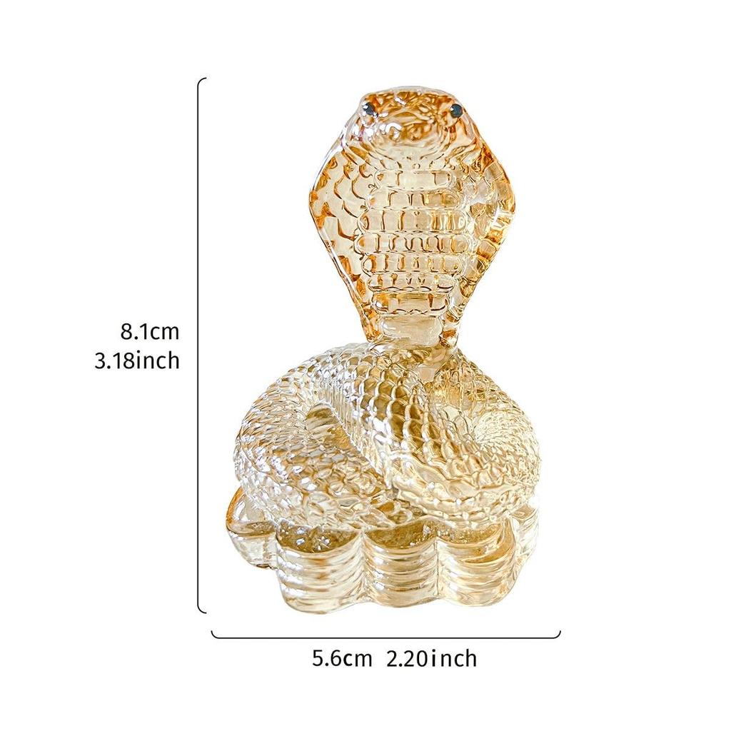 2025 Зодиак Год Змеи Фигурка Змея Приглашение Удача Компактный Стеклянный Лечебный Кристалл Увеличение Денежной Удачи Удача Удача Фэн-шуй