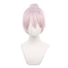 LVMEY Anime Cosplay Character Disguise Cosplay Cosplay Comic Market Cultural School with Wig Net Wig, Pink, Short, Bun-Shaped, Heat-Resistant, Wig,