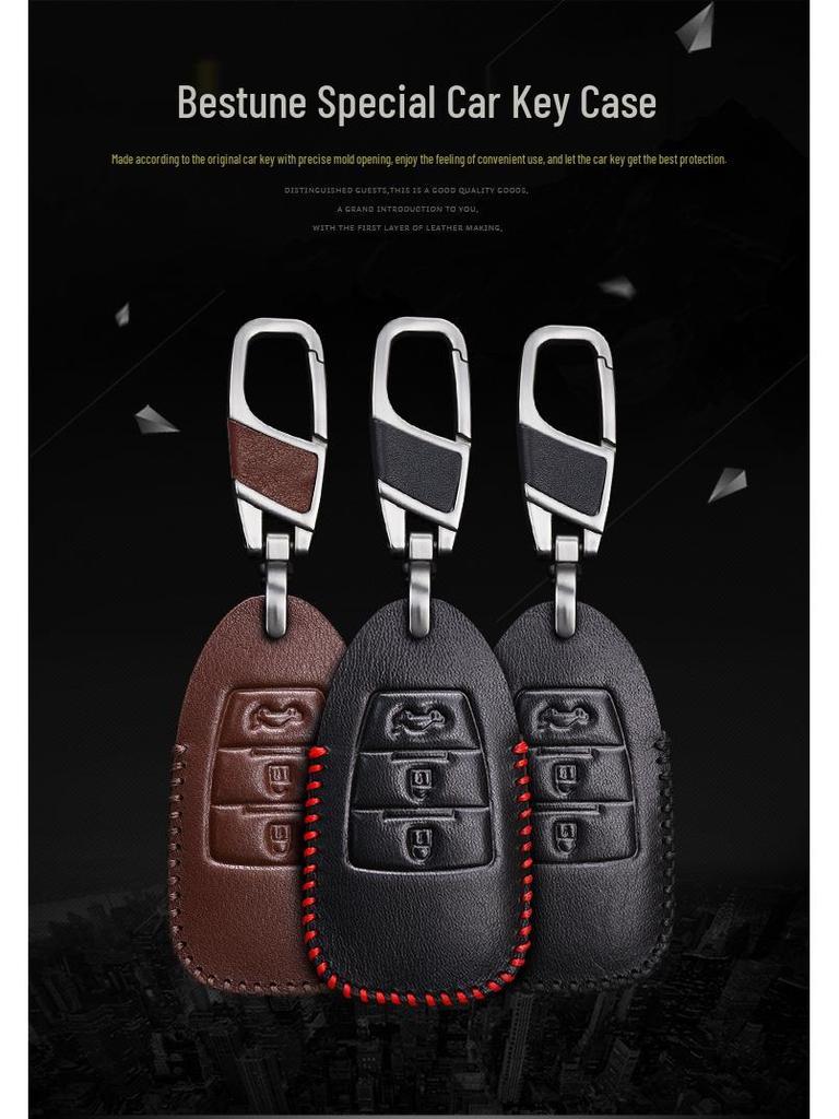 Genuine Leather Key Cover for 2019 Benteng X80 Car - Men's Key Bag with Buckle