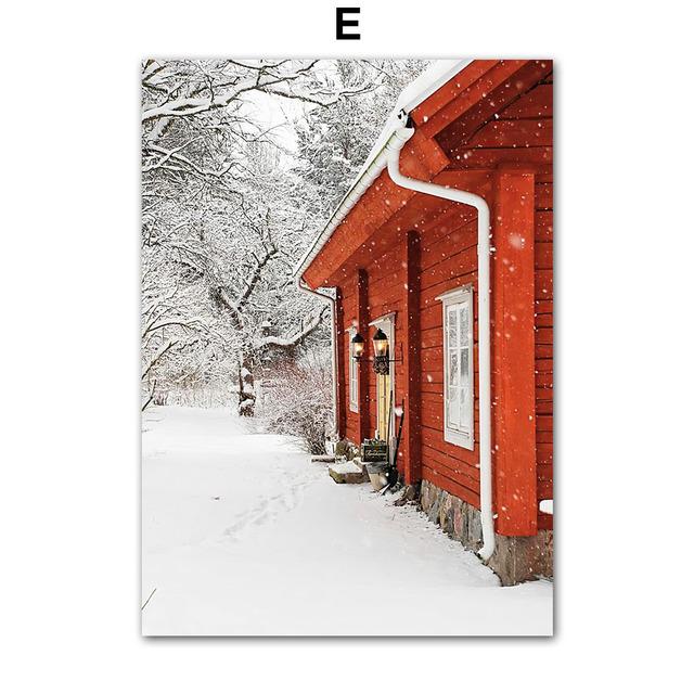 Веселая рождественская собака лось рождественская елка подарок настенная живопись холст праздничный постер и принт картина для гостиной домашний декор