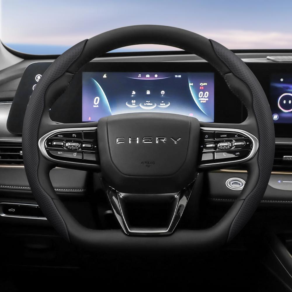 Suitable for Chery Breathable Holes Leather Steering Wheel Cover Segmented Quick Release Design Non-Slip Durable Tiggo2 4 7 8 9 Tiggo 8Pro 2Pro a2
