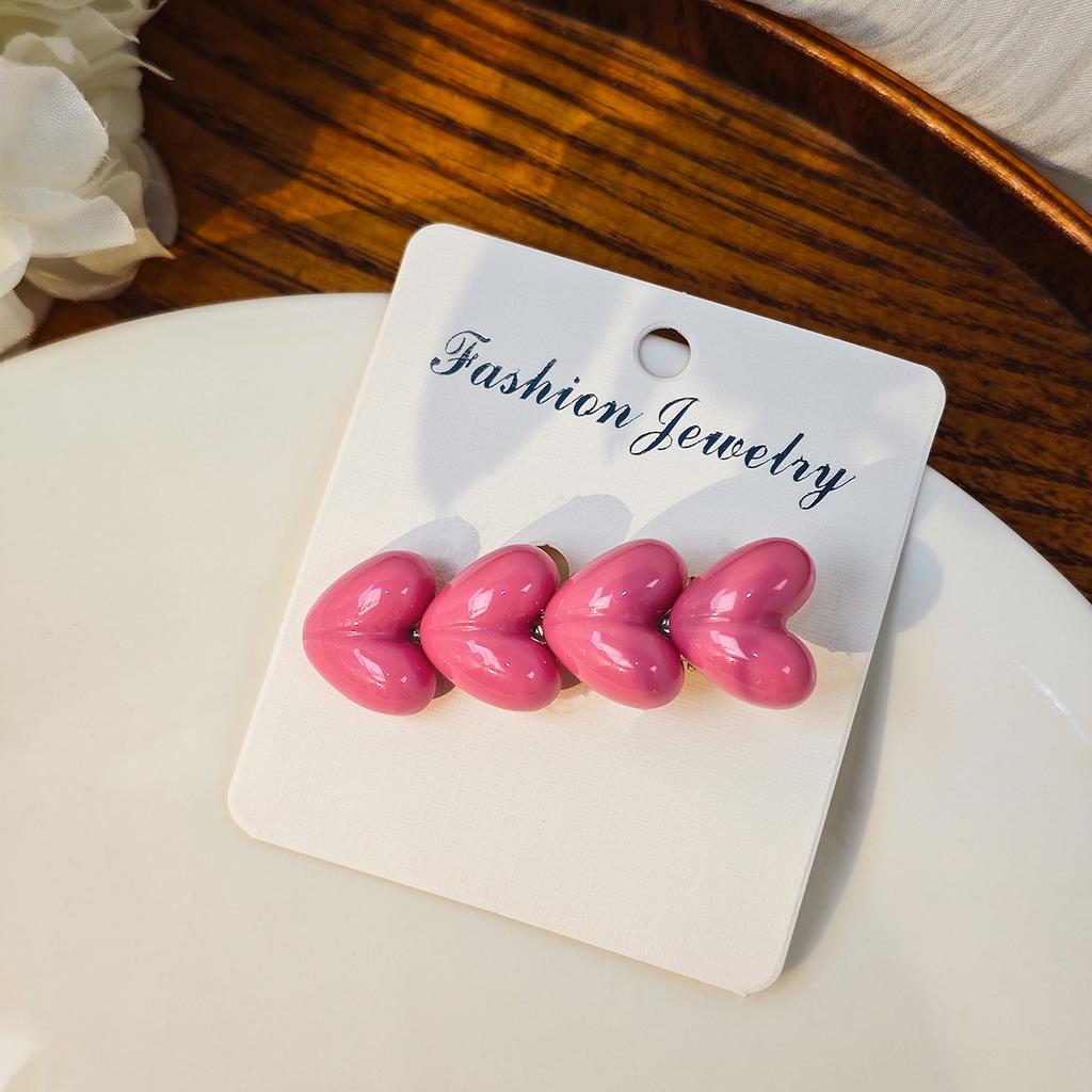 Dongdaemun Simple Color Ice Glitter Love Hairpin, Sweet Dopamine Children'S Bangs Duck Bill Clip