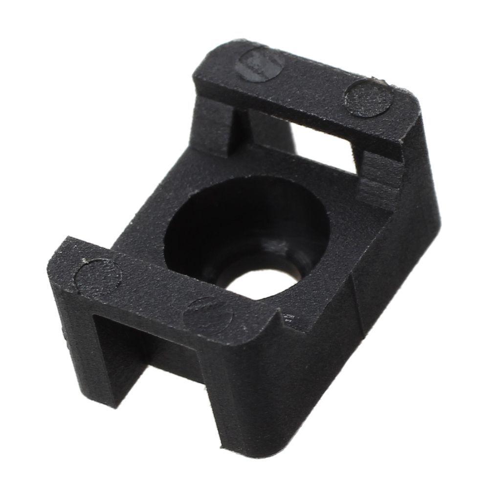 Black Width Cable Tie Mount Wire Holder Base Saddle Type