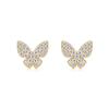 Niche Design Stud Earrings Women'S 925 Silver Gold-Plated Ins Style Fashion Butterfly Moissanite Earrings