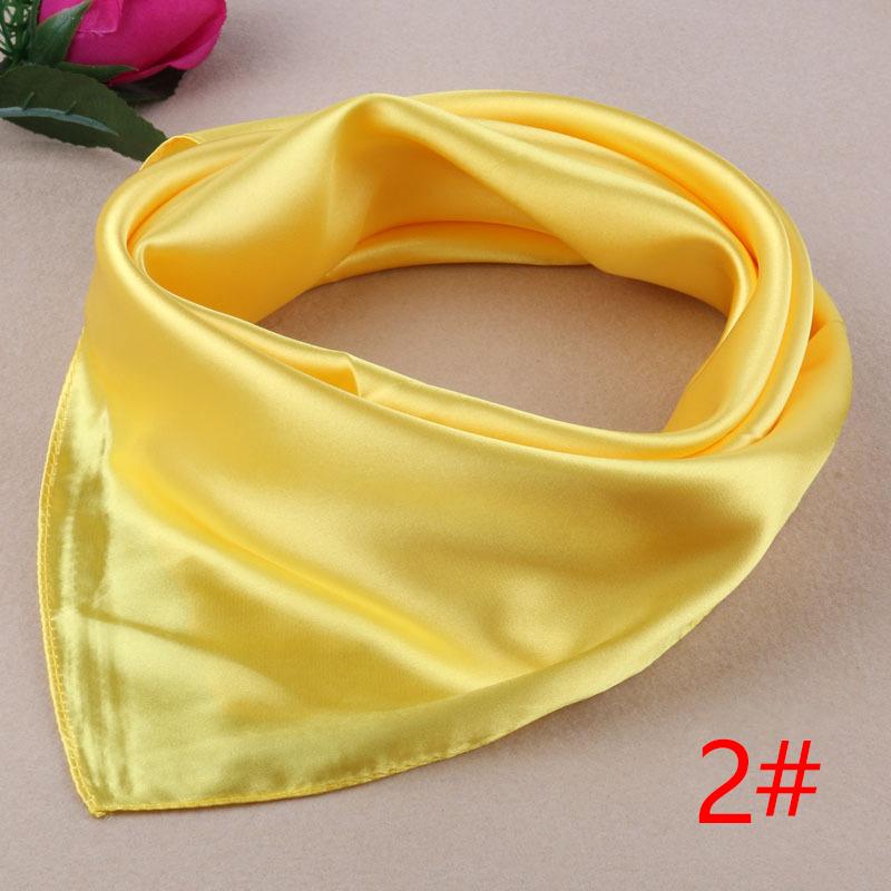 60*60 см женский элегантный квадратный шарф, однотонный маленький галстук для волос для деловой вечеринки, шелковый атласный шарф на голову и шею
