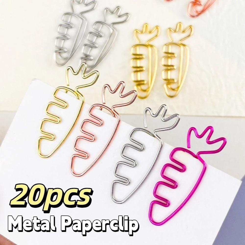 20pcs Cartoon Metal Paperclip Metal Paper Decorative Clip Students Stationery Bookmark Holder  Home