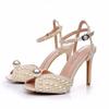 10cm Fish Mouth High Heel Sandals White Pearl High Heel Women's Sandals Banquet Wedding Dress Bridal Shoes Women