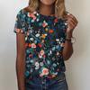 Women's Fashion Casual Printed Round Neck Short Sleeved T-Shirt Top T-Shirt Top Top