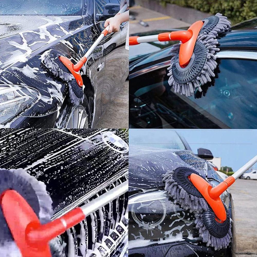 Швабра для мытья автомобиля с длинной ручкой, швабра с двойной головкой, инструмент для чистки окон автомобиля, щетка для чистки автомобиля, транспортные средства