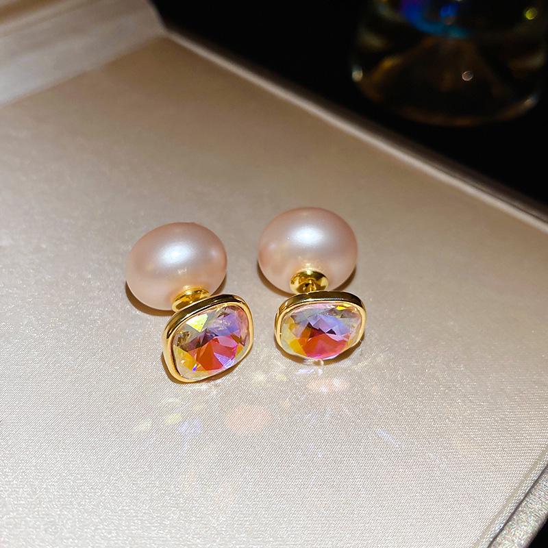 Серьги-пусеты «Серебряная игла» с вырезами в виде розовых бабочек и цирконами - Высококачественная роскошная модная бижутерия