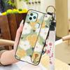 Anti-knock Flower Phone Case For Oukitel C22 Ring Back Cover Dirt-resistant Fashion Design Silicone Wrist Strap Lanyard