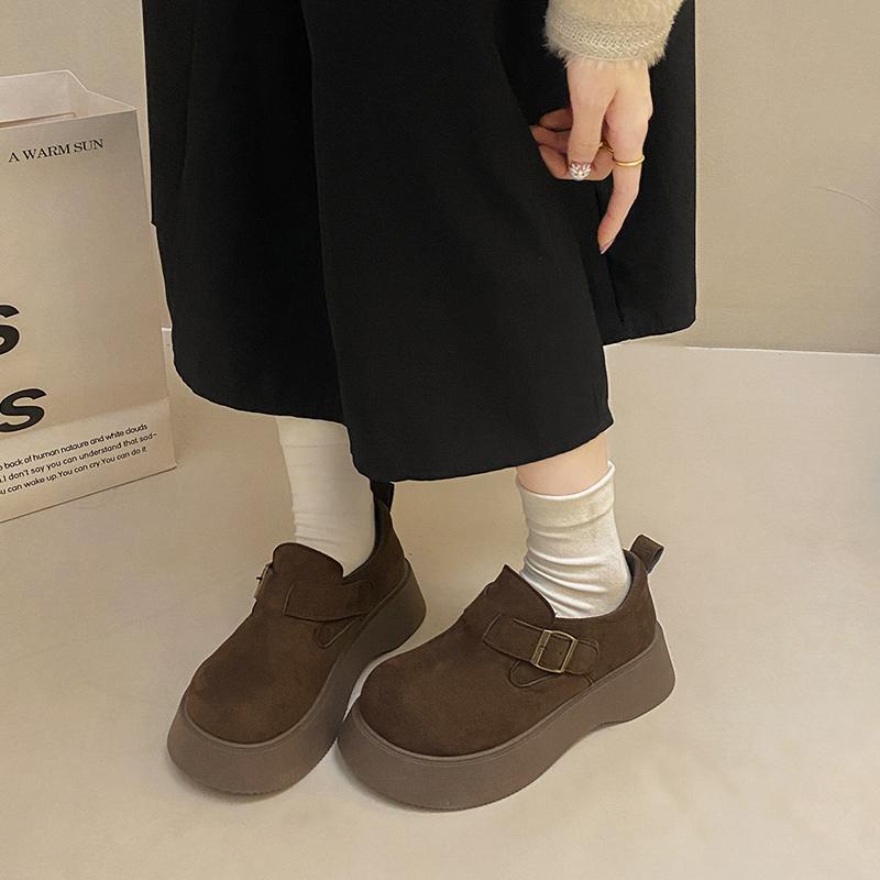 Fashion CRLAYDK Designer Platform Loafers for Women Chunky Slip On Penny Comfort Casual Fashion Business Ladies Work Mid Heels Shoes