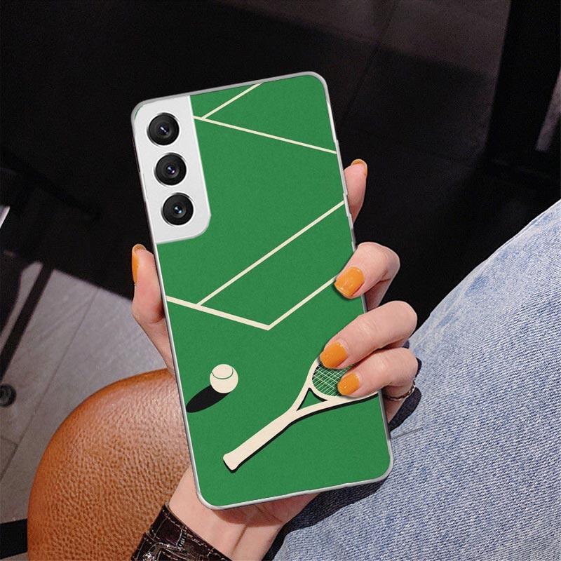 Спортивный чехол для телефона с дизайном в виде тенниса для Samsung Galaxy S26 S25 Edge S23 S24 Ultra S22 Plus S21 S20 FE Уникальная крышка Мягкий чехол Galaxy S25 S23