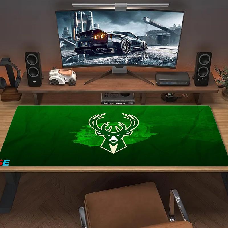 Milwaukee Bucks Mouse Pad Large Gaming Table Cushion Nonslip Laptop Tablet Big Mousepad Xxl Mat Mini Pc Playmat With Lock Edge