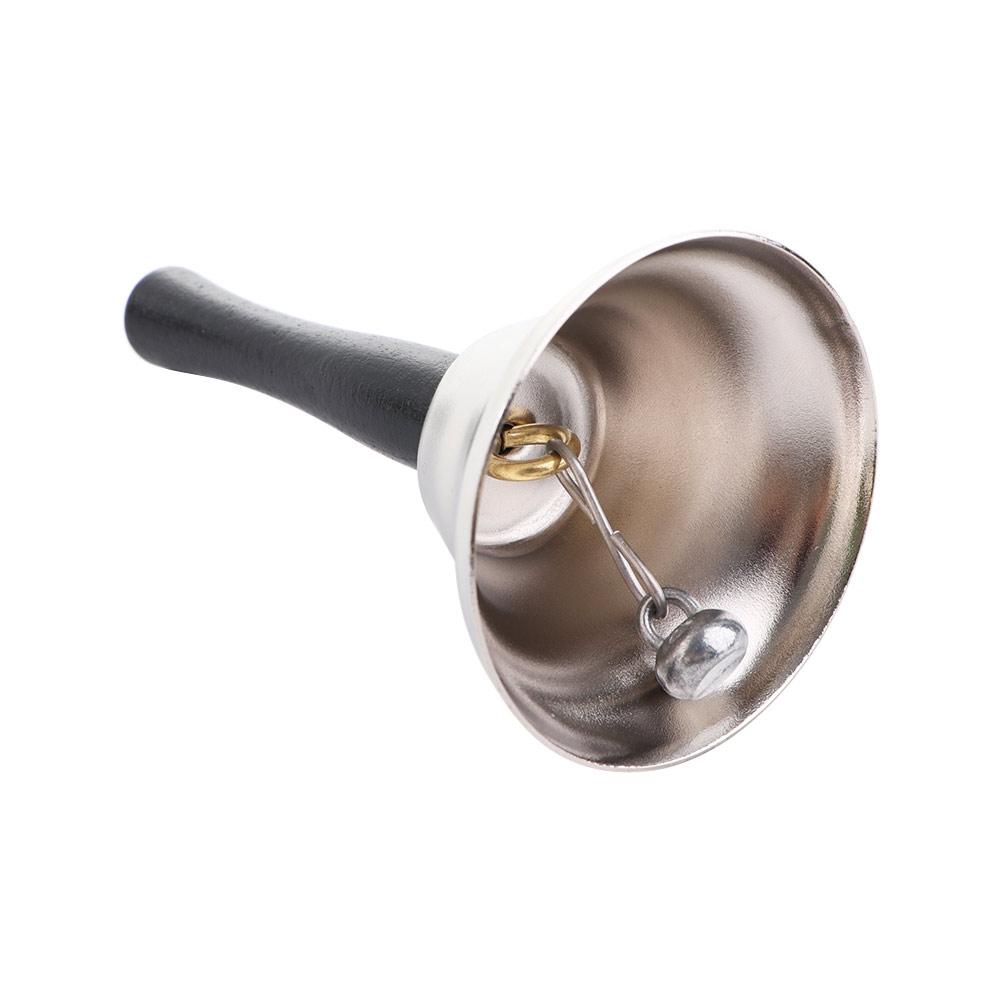 Handheld Party Alarm Wooden Handle Metal Christmas Decor Hand Bell Dinner Ring Call Service