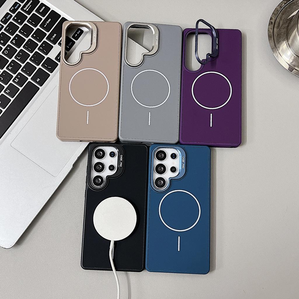 Suitable for Samsung S25ultra Mobile Phone Case Magsafe Magnetic S24 S25 Business S24ultra Lens Holder