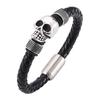 Punk Men Bracelet Skull Round Rope Stainless Steel Bangle Fashion Male Jewelry Wristband Gift