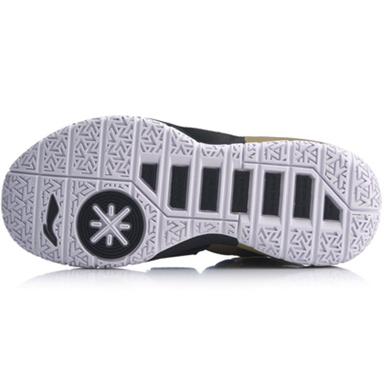 Li Ning All City 7 Wade Series удобные спортивные нескользящие легкие баскетбольные кроссовки средней высоты мужские кроссовки черные золотые ABAP105-1