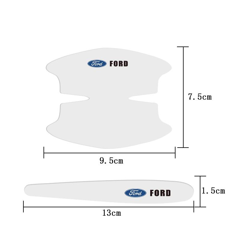 8pcs Car Door Handle Stickers Transparent Protector DSKH7 Film For Ford Focus Fiesta Puma Ranger Kuga MK7 MAX F150 Mondeo Escape