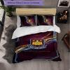 West Ham United Football 3 Piece Bedding Set Soft Duvet Cover Set with Pillowcases Printed Bedroom Decor Set for Home
