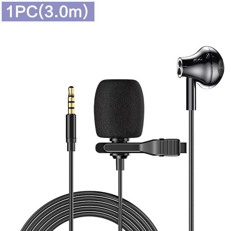 Всенаправленный петличный конденсаторный микрофон для записи для смартфонов iOS Android, планшетов