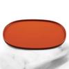 45cm Lacquerware Tray Persimmon Made In Japan J-kitchens Non-Slip (ABS Resin), Red, 5-Shaku Oval,