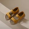 2024 Новые летние сандалии с плоским дном и круглым носком, повседневные, двухслойные, пляжные, женские, ретро, удобные, студенческие сандалии
