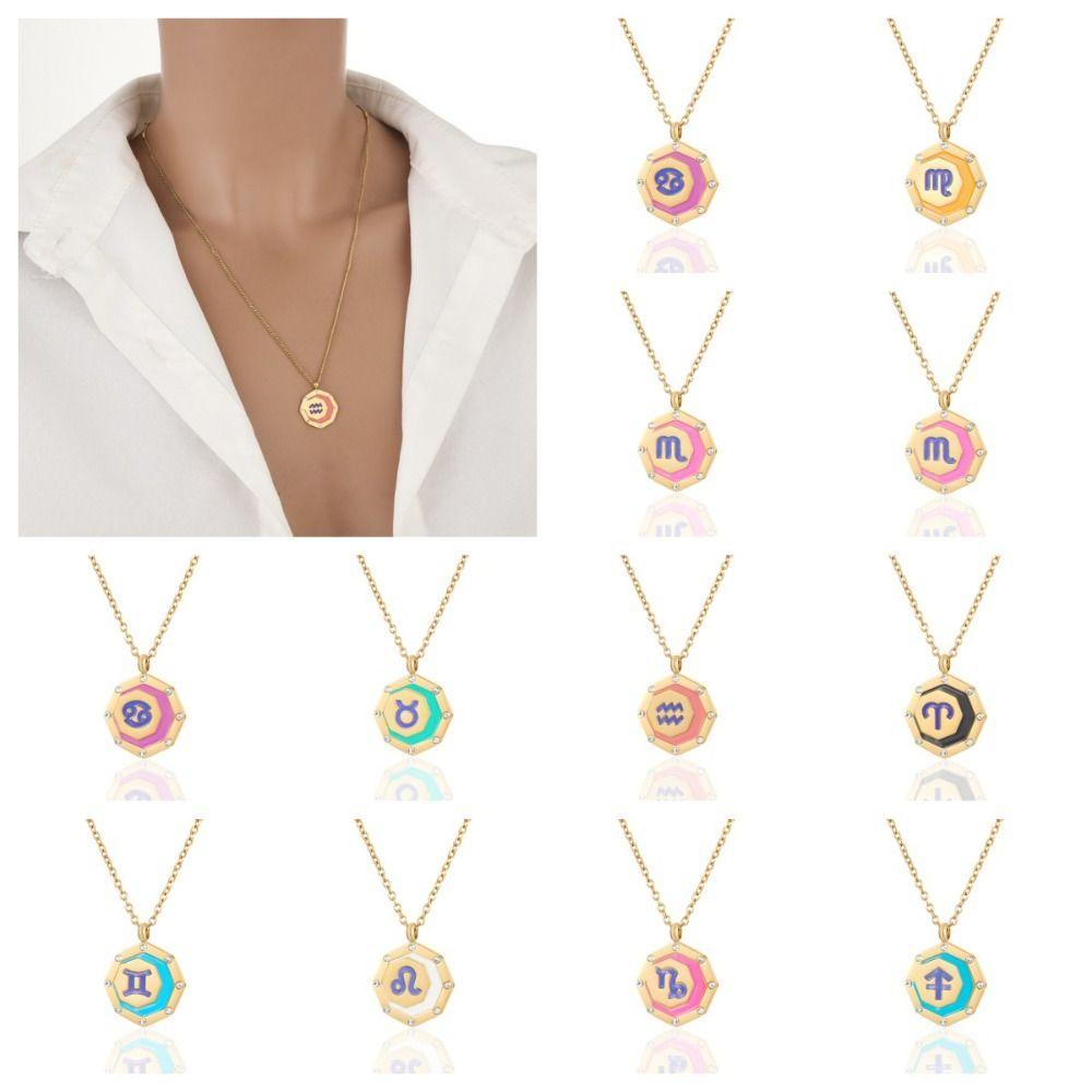 Цепи из титановой стали, 12 знаков зодиака, ожерелье с подвеской, корейский стиль, ювелирные изделия, модный дизайн