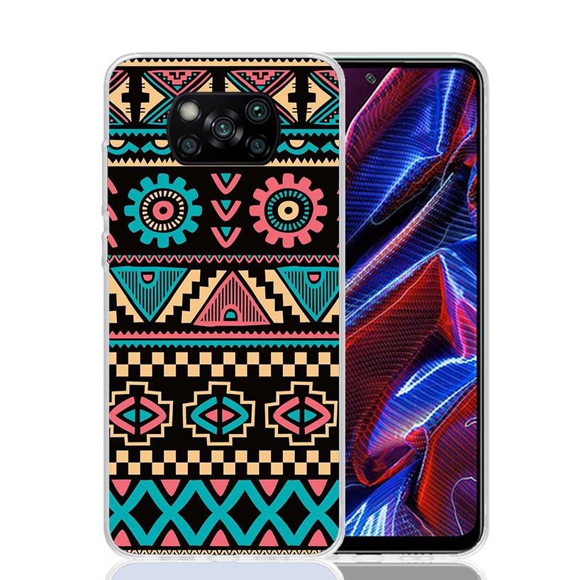 Чехол для телефона с африканским узором для Xiaomi Poco X7 X6 X5 Pro F7 Ultra Redmi 15C 15 13 13C 12 12C 10 10A 10C 9 9A 9C 9T C