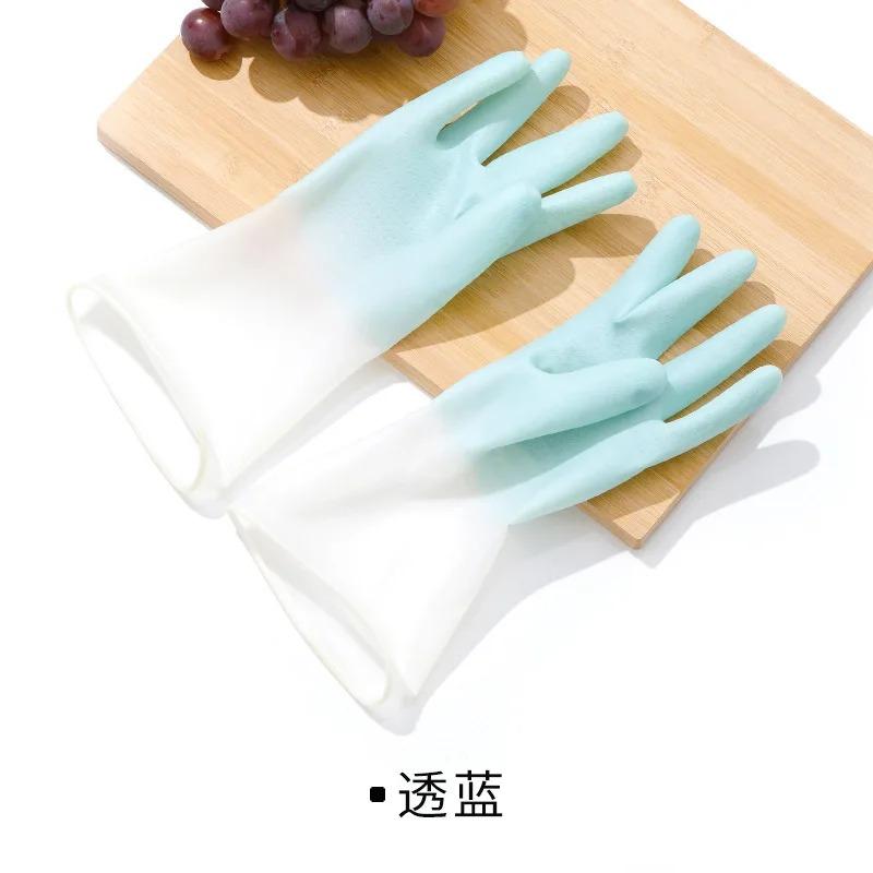 Household Dishwashing Gloves Women Washing Clothes Waterproof Rubber Gloves Thin Household Brush Bowl Latex Gloves