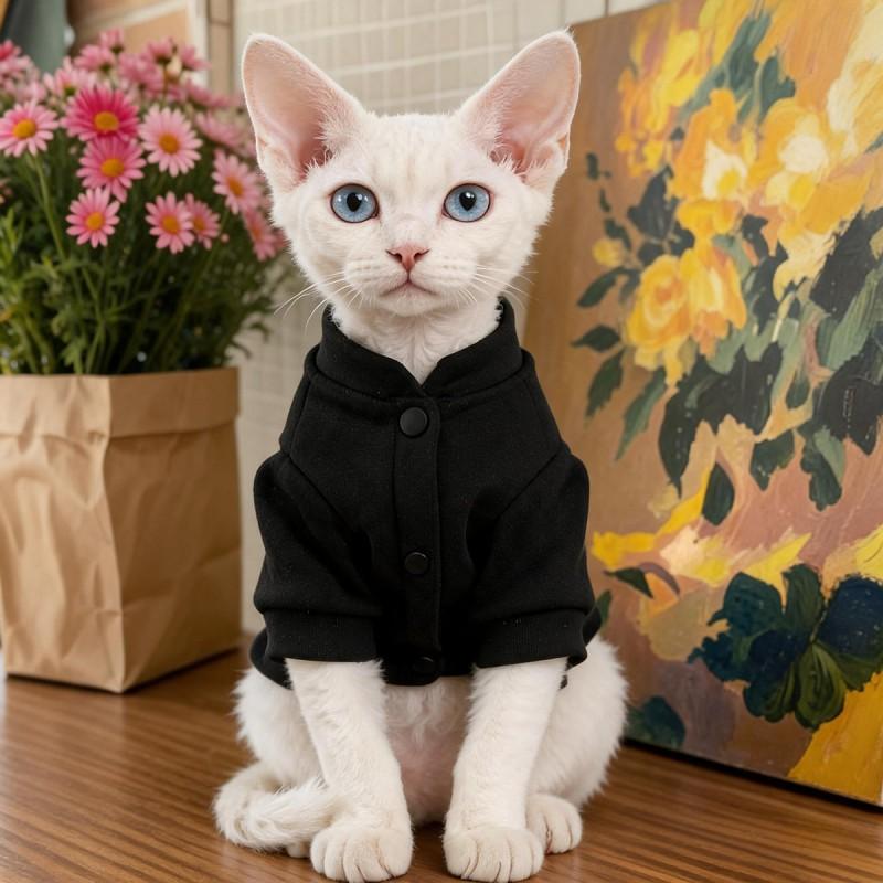 Soft Pet Hoodie With Front Pocket Cats Dogs - Casual Wear Home Walks Daily Use In Black Gray Navy