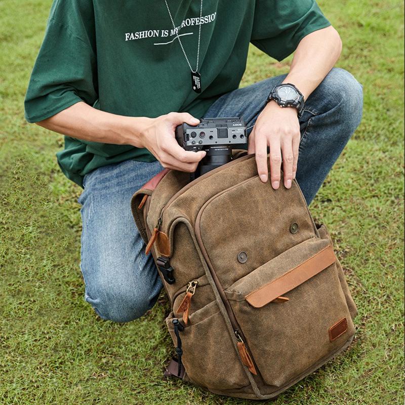 Ретро-холщовый рюкзак для камеры Micro Single Drone Universal Bag Сумка для зеркальной камеры Рюкзак Многофункциональная сумка для наружной камеры