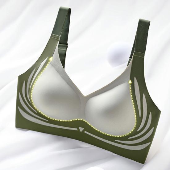 Lady Bra Seamless Thin Push-up 3D Full Cup Wide Shoulder Strap Anti-Sagging