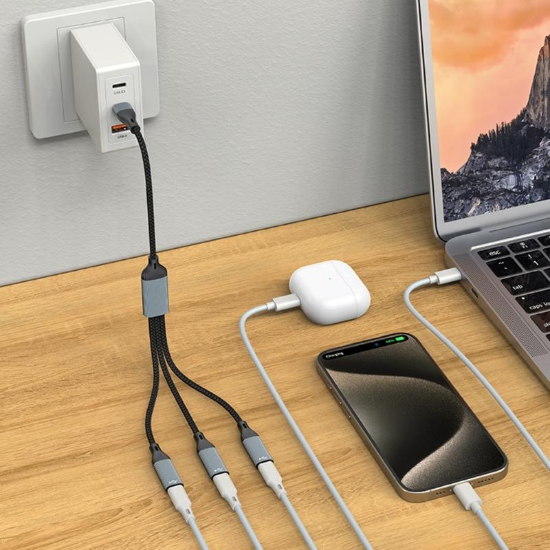 USB Splitter Cable,USB/Type C Male to 2/3 Female Extension Cord Connectors,USB Port Hub Data&Charging Power Split Adapter