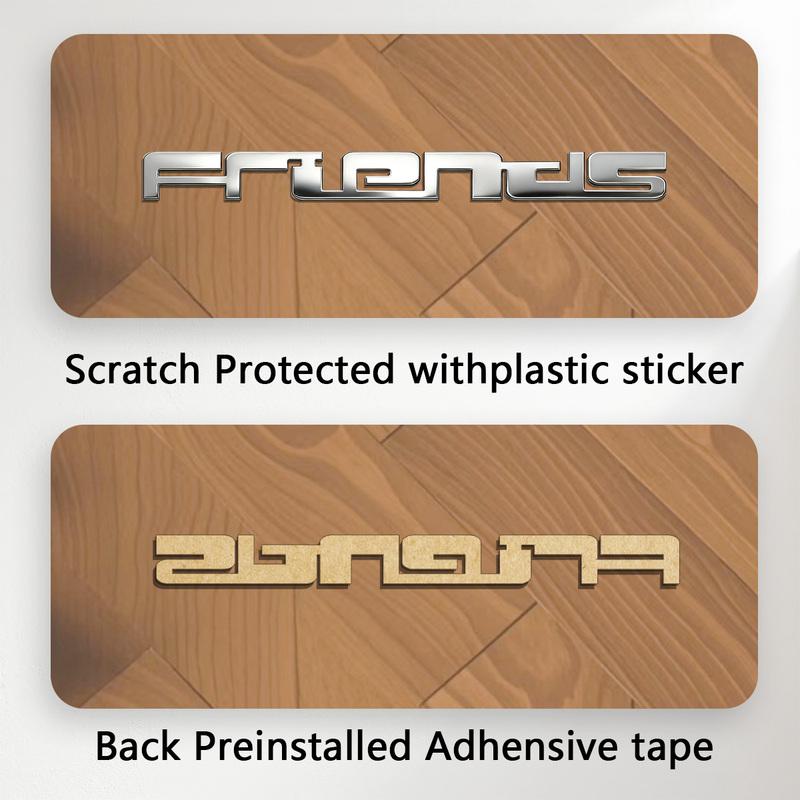 Trendy Art Font Creative 3D Metal Car Body Sticker Auto Rear Emblem Badge Custom Name Holder Logo Personalized Gifts Accessories