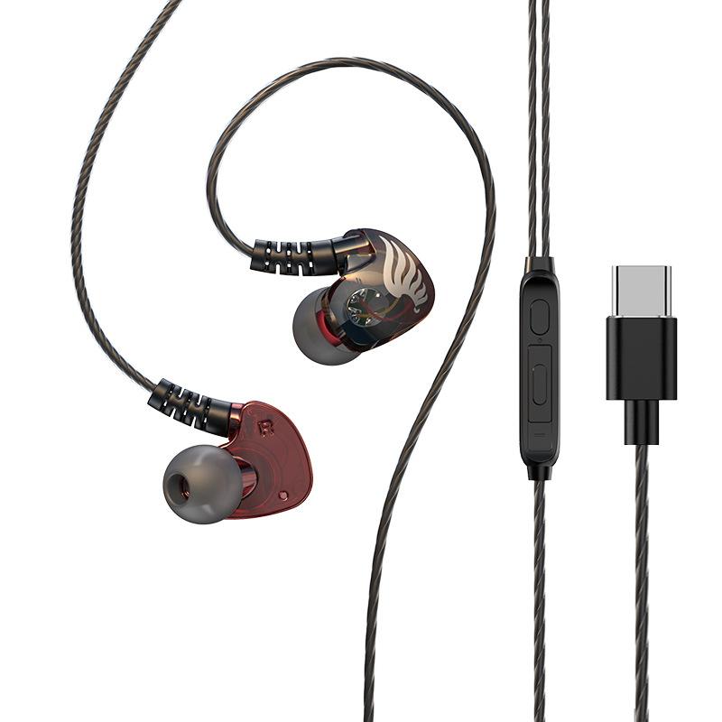 Wired Headphones In-ear Music Wired HIFI Monitoring Headphones Hanging Ear Mobile Gaming Sports Headphones